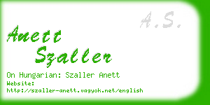 anett szaller business card